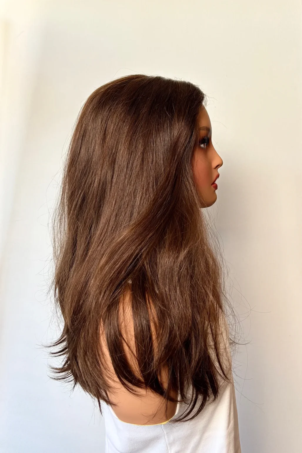 Perruque lace YANNA -M - Cheveux vierges Europeens 45cm -Châtain moyen – Image 4