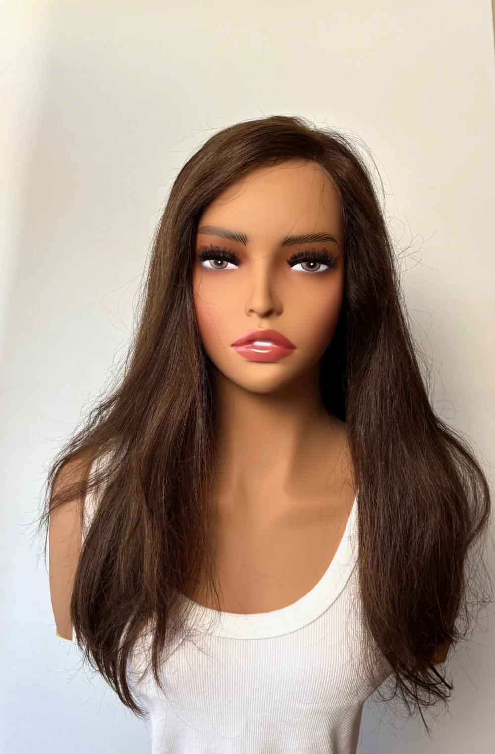 Lace top wig -M - Slavic virgin hair 18' -Medium chestnut brown - Image 6