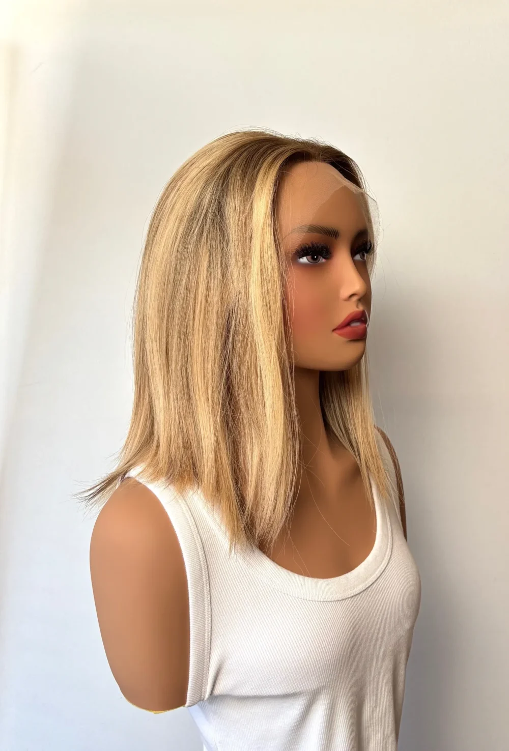 Lace Wig YANNA- XS (50-52cm)- Brazilian hair -Blonde Highlights -14' - Image 6