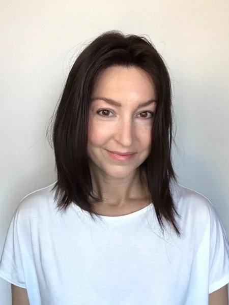 Lace Wig YANNA- M (55-56cm)- Brazilian hair -Dark brown -14'
