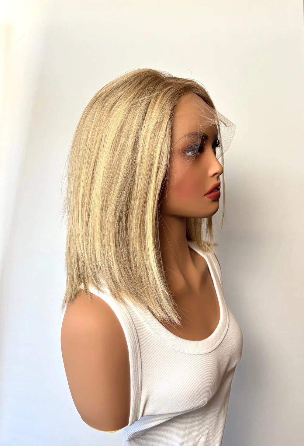 Lace top Wig YANNA- S (52-54cm)- Brazilian hair -Light blonde -14' - Image 4