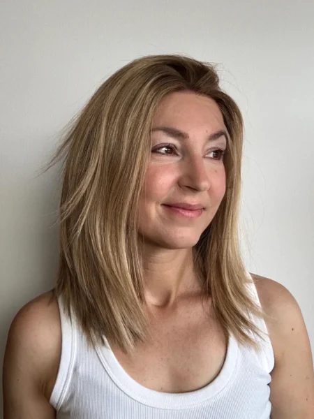 Lace Wig YANNA- M (55-56cm)- Brazilian hair -Blonde Highlights -14'