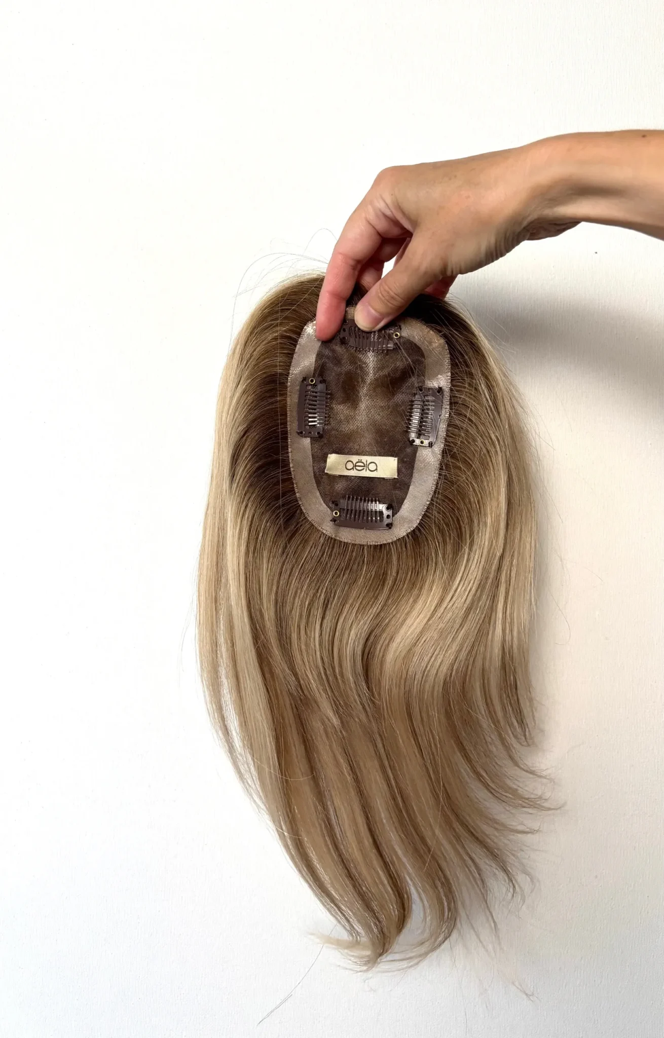 Volumateur base Mono -25cm-cheveux naturels -teinte blond méché – Image 5