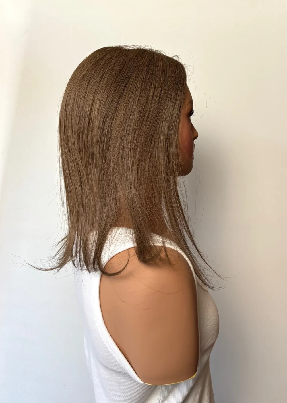 Hair topper Mono full hand tied -35cm-Natural Brazilian hair chesnut - Image 2