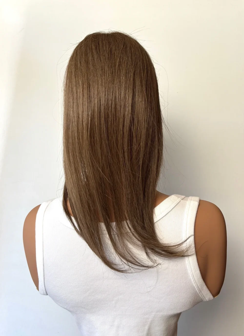 Hair topper Mono full hand tied -35cm-Natural Brazilian hair chesnut - Image 4