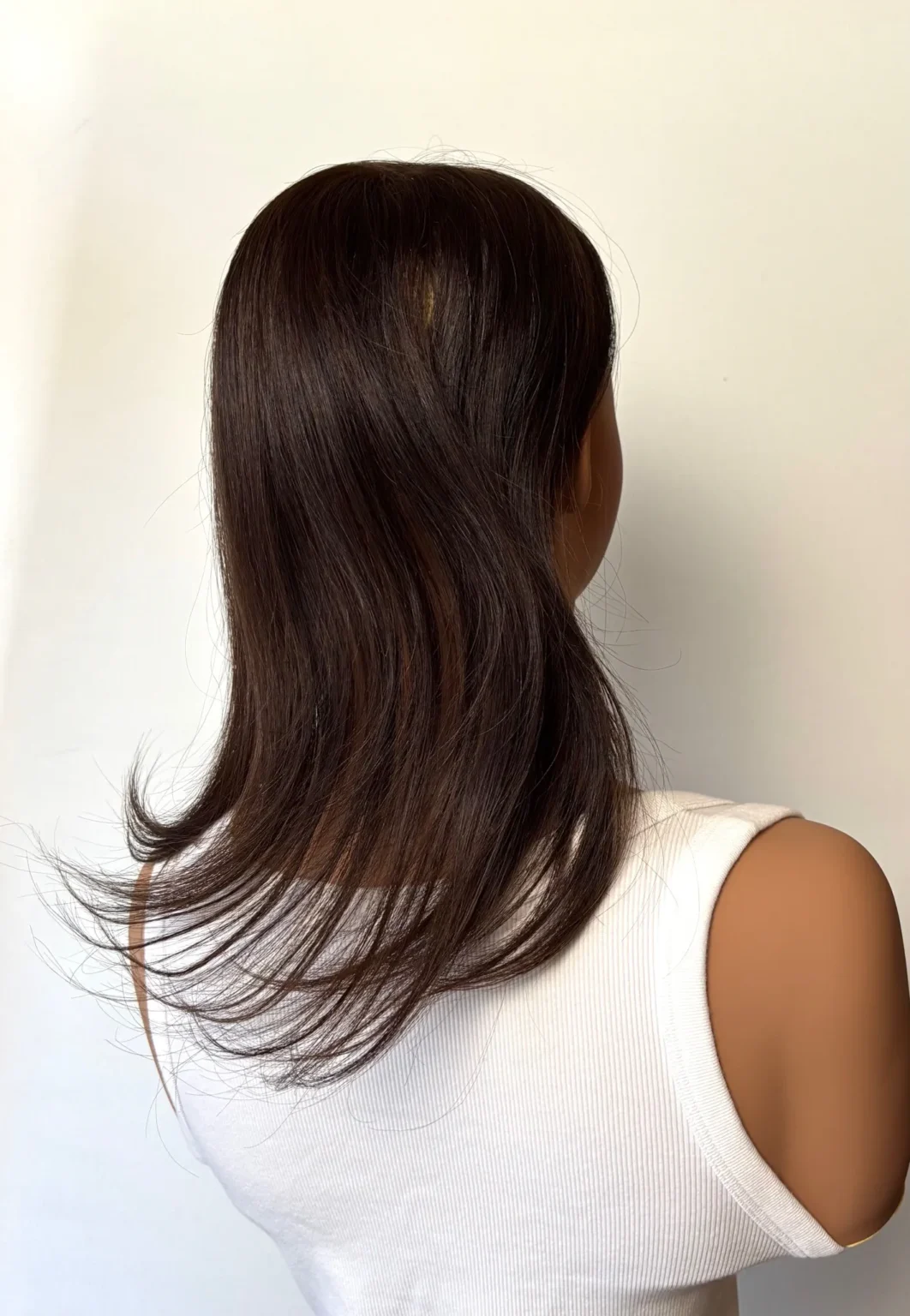 Volumateur base Mono -35cm-cheveux naturels chatain fonce – Image 2
