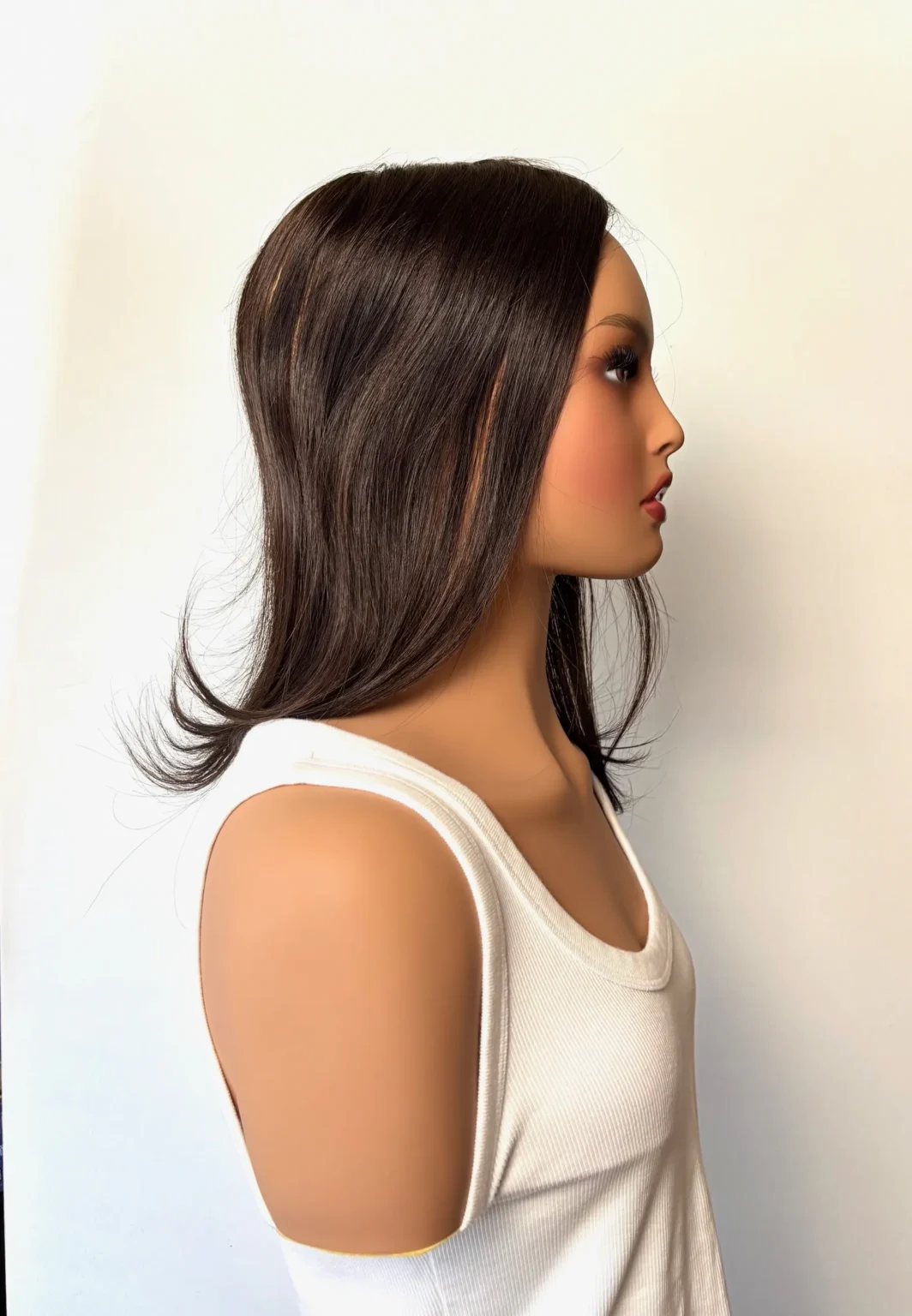 Volumateur base Mono -35cm-cheveux naturels chatain fonce – Image 3