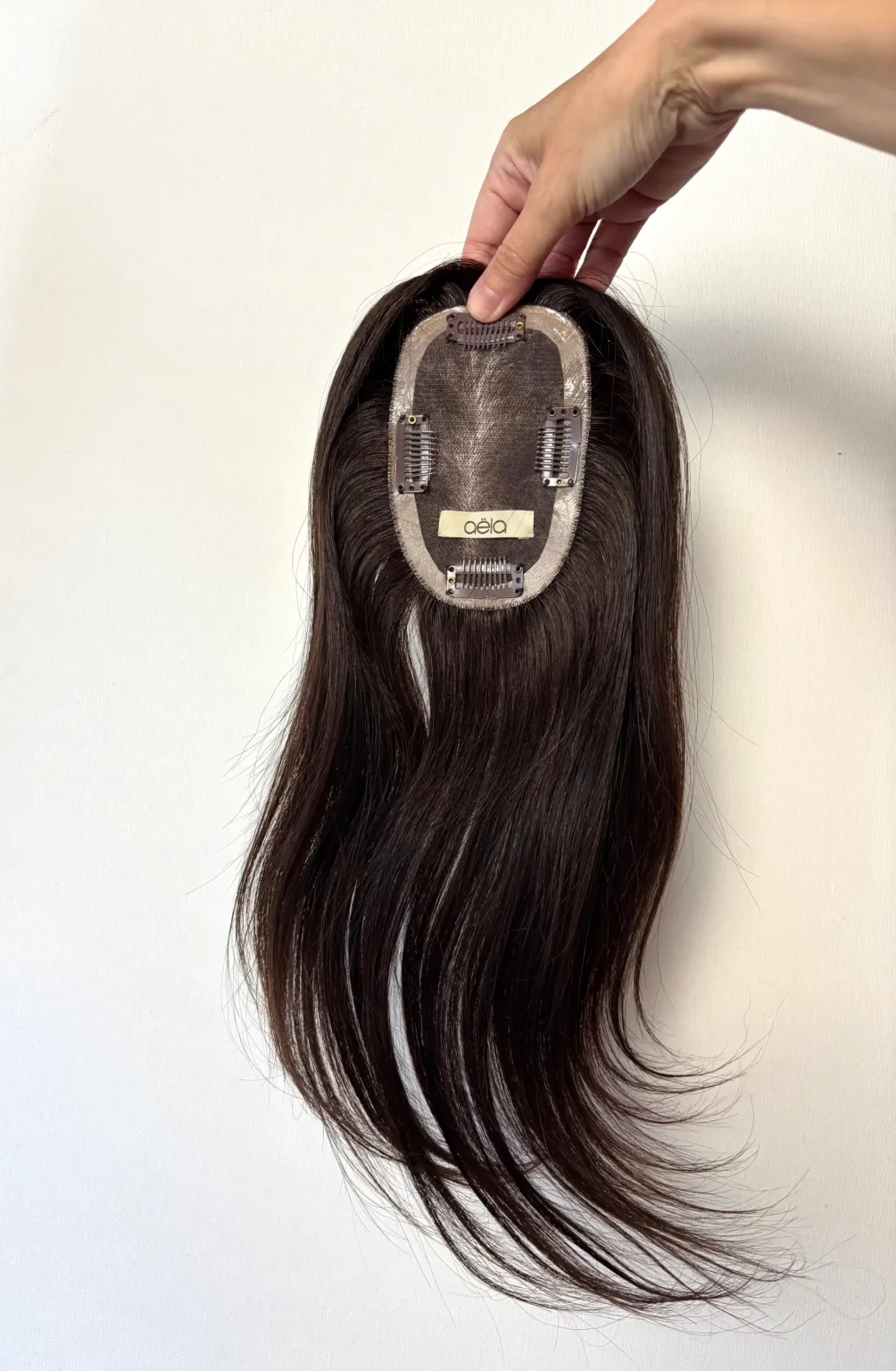 Volumateur base Mono -35cm-cheveux naturels chatain fonce – Image 5