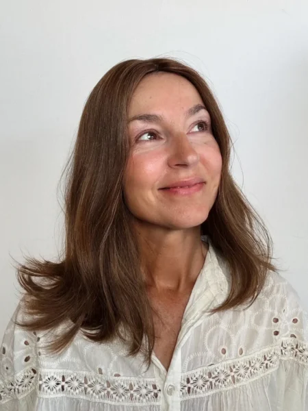 Silk topper NOLWENN Virgin European hair Chesnut, 15'