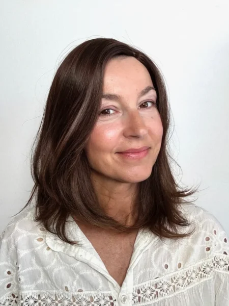 Silk topper NOLWENN Virgin European hair Medium brown, 14'