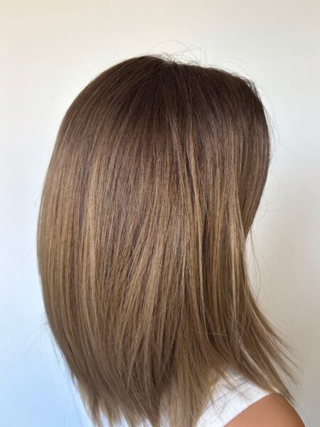 Perruque lace YANNA -S- Cheveux Brésiliens -Ombre châtain 35cm 14'